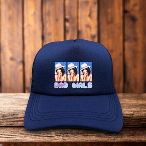 Donna Summer Bad Girls Unisex Trucker Hat Navy Snapback Disco Pop Ball Cap